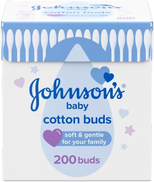 Johnson's Baby Cotton Buds, Pack of 200, Soft & Gentle for Delicate Skin