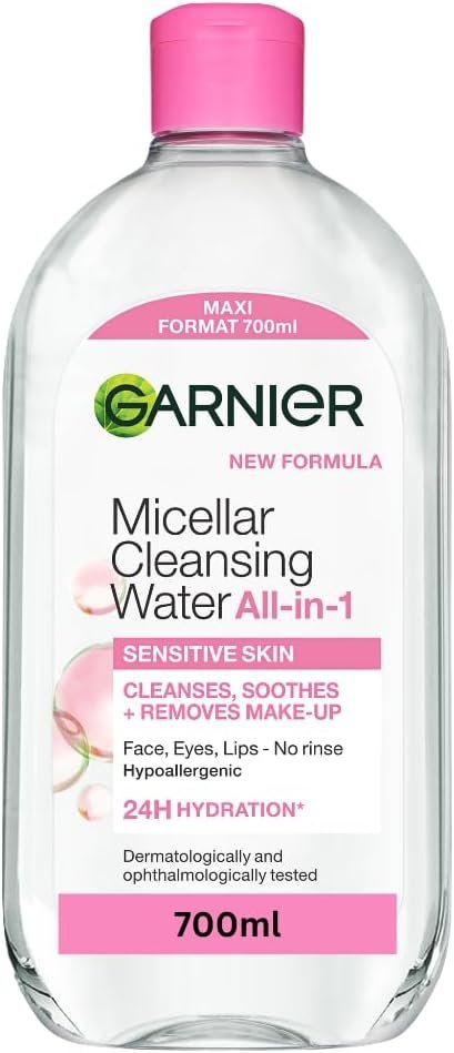 Garnier Micellar Water 700ml, All-in-One Face Cleanser & Makeup Remover