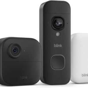 Blink Outdoor 4 Camera with Battery Doorbell 2K+ (newest gen), Black, Sync Module Core included