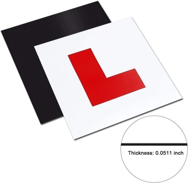 Onarway Fully Magnetic Car L-Plates 2 Pack Extra Thick Learner Plates | Strong Magnetic Red L Plates for Car, No Me