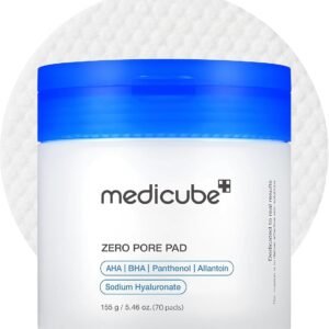 615YltdTu4L._AC_SL1200_.jpg medicube Toner Pads Zero Pore Pad 2.0 for Exfoliation and Pore Care | Dual-Textured Facial Pad with 4.5% AHA Lactic Acid