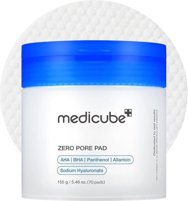 medicube Toner Pads Zero Pore Pad 2.0 for Exfoliation and Pore Care | Dual-Textured Facial Pad with 4.5% AHA Lactic Acid