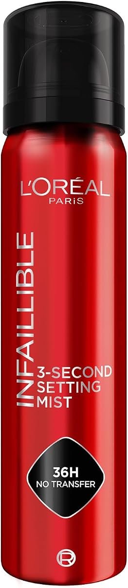 L'Oréal Paris Setting Spray, Infallible 3-Second Makeup Mist for Face, 75ml | Upto To 36 Hour Makeup Wear, Waterpro