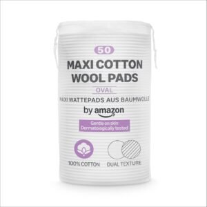 61DFsYEiUFL._AC_SL1200_.jpg by Amazon Maxi Cotton Wool Pads, Dual Texture, 100% Cotton, 50 Pads