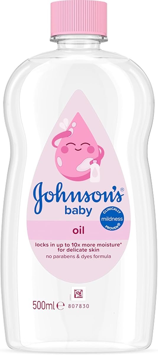 Johnson's Baby Oil 500 ml (Pack of 1) CLINICALLY PROVEN MILDNESS® | Locks in Skins Natural Moisture and Protects fr