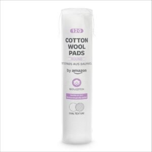 by Amazon Cotton Wool Pads, Dual Texture, 100% Cotton, 120 Pads