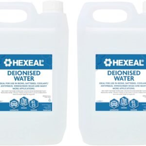 Hexeal Deionised Water 10L - For Steam Irons, Car Batteries & Vehicles | 2 x 5L - Also For Windscreen Fluid & Antif