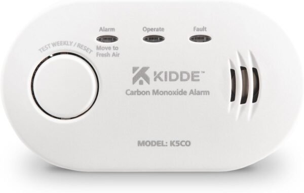 Kidde 5CO Carbon Monoxide Alarm and Detector with AA Batteries - 10 Year Sensor Life CO Alarm for Home