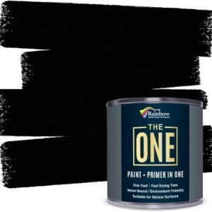 61uReiGbsEL._AC_SL1200_.jpg THE ONE All-In-One Paint & Primer - Black Matt, 250 ml | Multi-Surface 1 Coat Formula | Easy Indoor & Outdoor Decor
