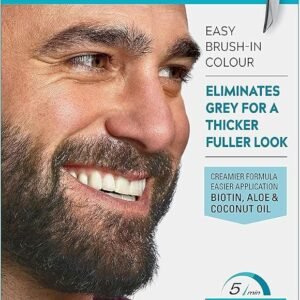 Just for men Moustache & Beard Dark Brown Dye, Eliminates Grey for a Thicker & Fuller Look M45