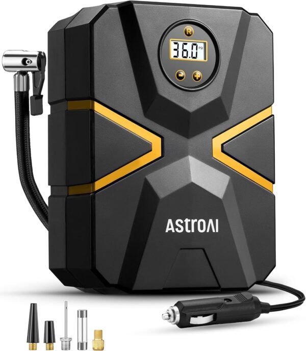 AstroAI Tyre Inflator Air Compressor 12V DC, Digital Car Tyre Pump 150PSI with Preset Pressure & Auto Shut-Off
