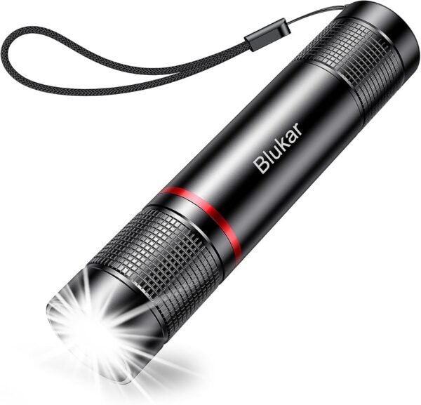 Blukar LED Torch Rechargeable, 2000L Super Bright Adjustable Focus Torches | 4 Lighting Modes, Long Battery Life, W