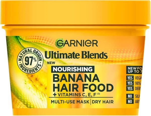 71J99MQGveL._AC_SL1200_.jpg Garnier Hair Food Multi-use, 3-in-1 Hair Treatment Mask, Banana, 400ml | Up to 7x Smoother Hair, 97% Natural Origin