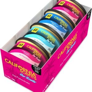 California Scents Car Air Fresheners Can, Pack of 4, Assorted Scents | (Fresh Linen, Coronado Cherry, Newport New C