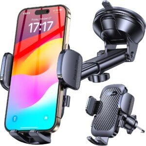 Romuto Car Phone Holder Mount【Strong Suction】Mobile Phone Holder for Cars Phone Mount for Car Vent/Windscreen/Dashb