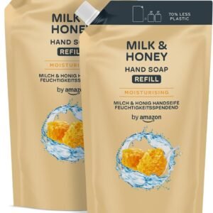 by Amazon Milk & Honey Hand Soap Refill, 2 x 1000ml