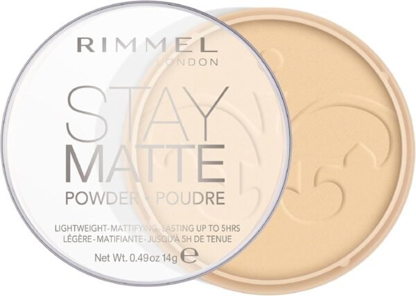 71qXPFY1mkL._AC_SL1200_.jpg RIMMEL LONDON - Stay Matte Pressed Powder - Lightweight, Oil Absorbing, Smooth Non-Powdery Texture, Lasting Up To 5