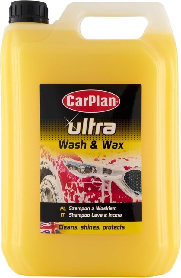 71sA8yc4WRL._AC_SL1200_.jpg CarPlan POL102 Car Wash Shampoo and Wax Protective Layer 5L Ph Neutral 5 Litre Detailing Cleaner Care Vehicle Clean