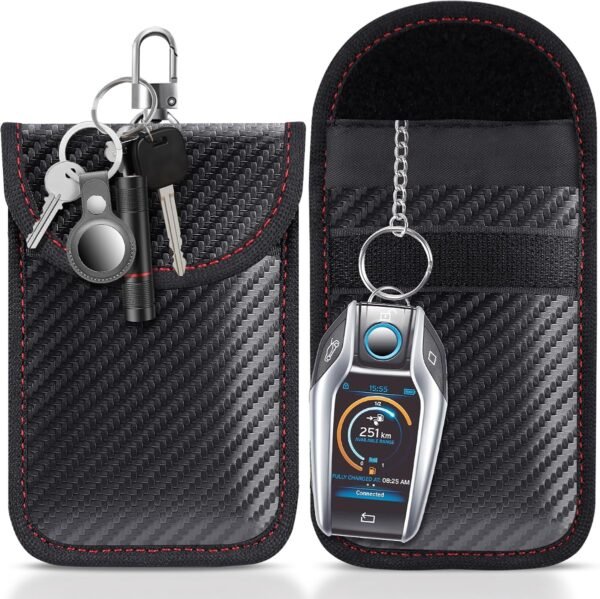819-78Q9ZAL._AC_SL1200_.jpg lanpard Faraday Pouch for car Keys, 2 Pack Faraday Bag, Key Signal Blocking Pouch, RFID Blocker for Keyless Entry R