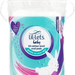 Lil-Lets Baby Cotton Wool Oval Pads, Certified Organic, 100% Pure Cotton Wool, Soft and Absorbent, Gentle on Baby's