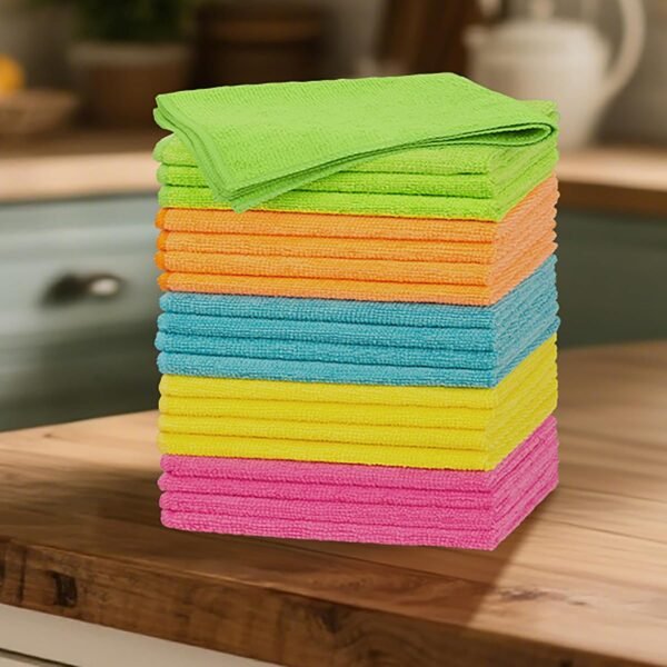 20 Pack Microfiber Cleaning Cloth, Lint-Free Car Wash Towels, All-Purpose Absorbent Cleaning Rags for Housekeeping,