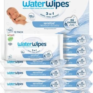 81iESpVOIwL._AC_SL1200_.jpg WaterWipes Sensitive+ Newborn & Baby Wipes, 99.9% Water, Unscented, 12 Pack
